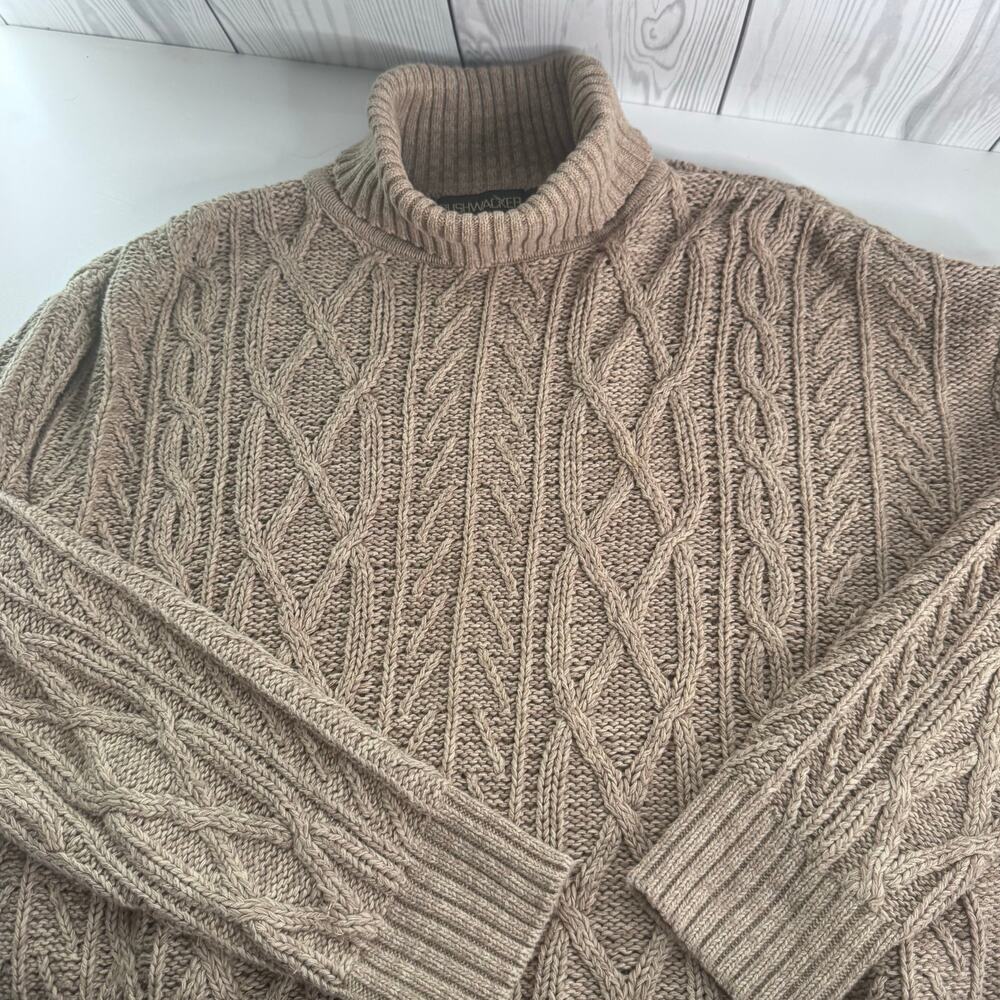 Vintage Bushwacker USA Chunky Cable Knit Fisherman Sweater Brown Size Women's M